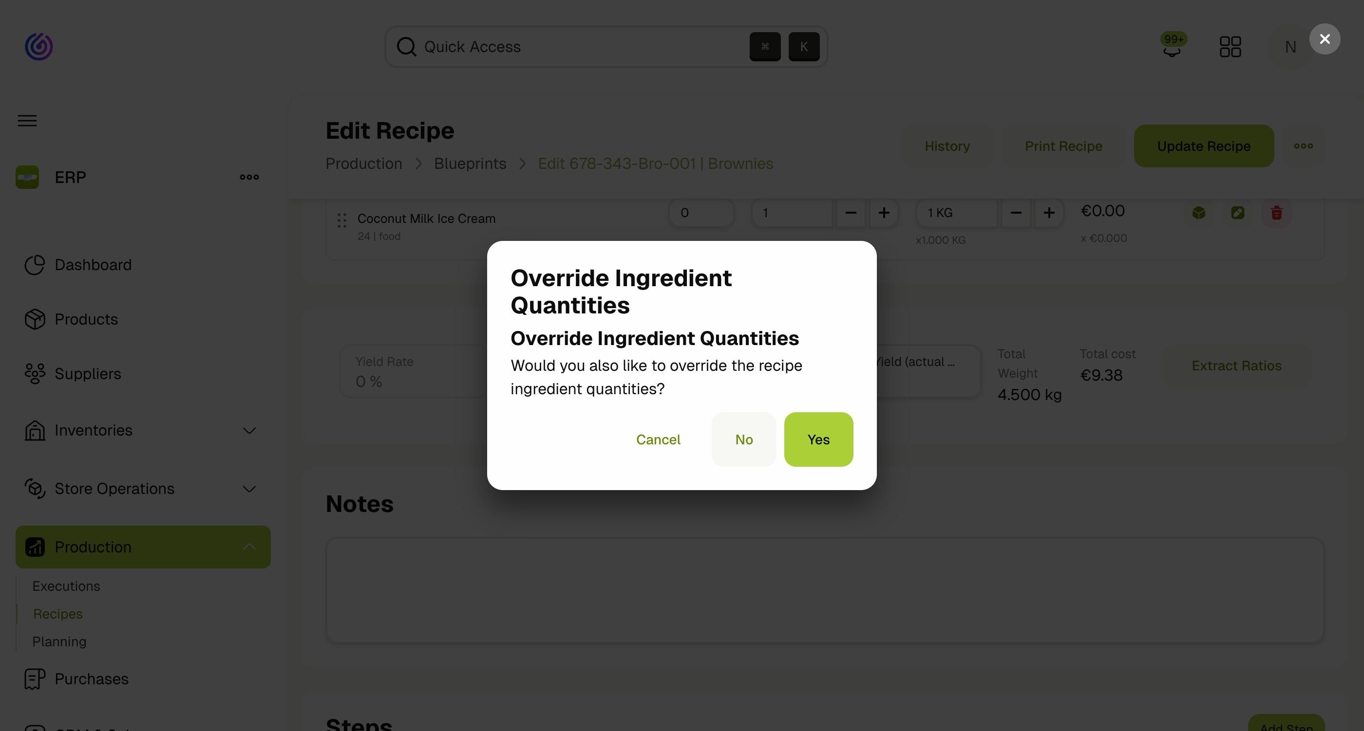 Extract Ratios Confirmation