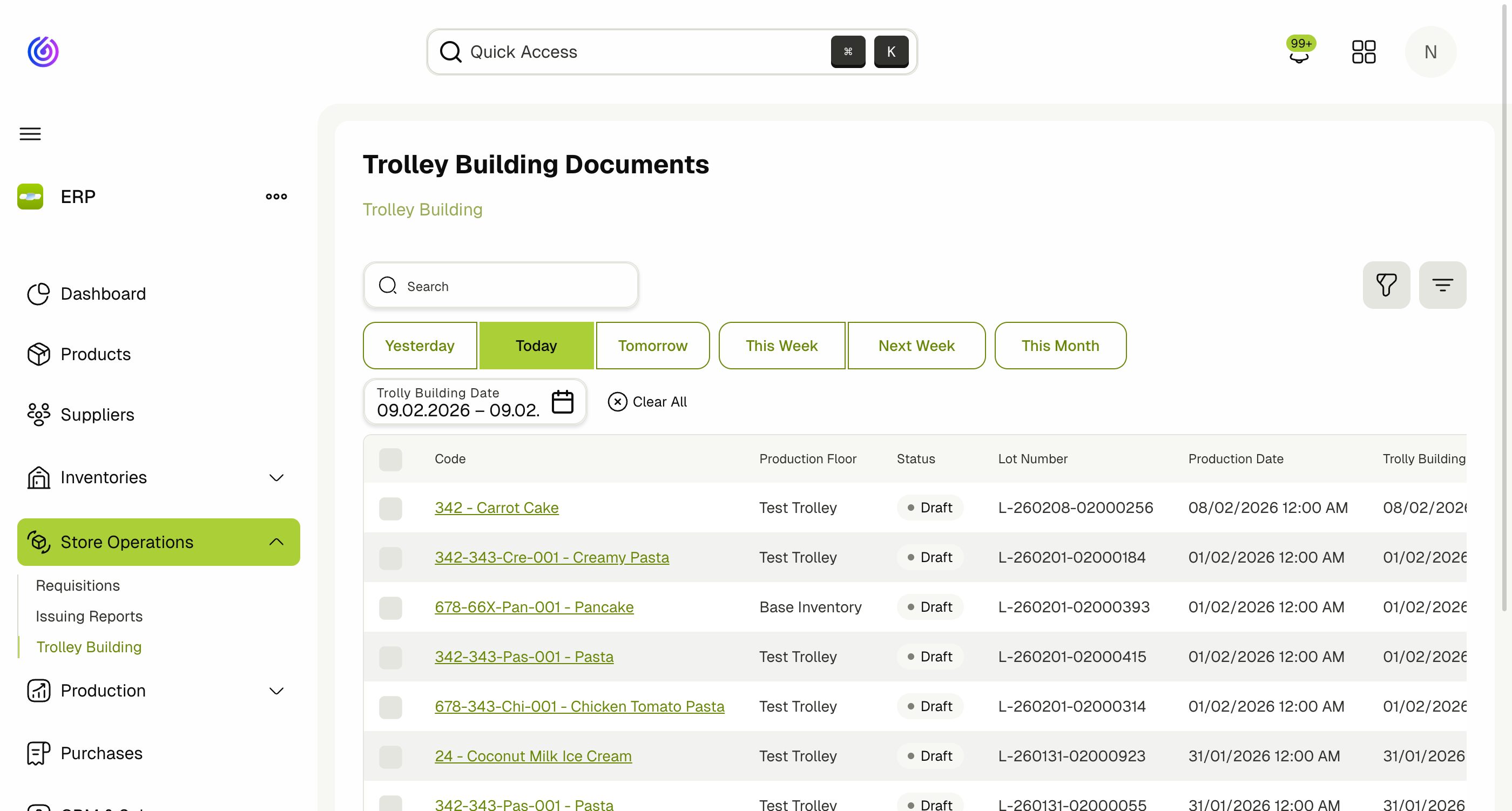 Trolley Building List