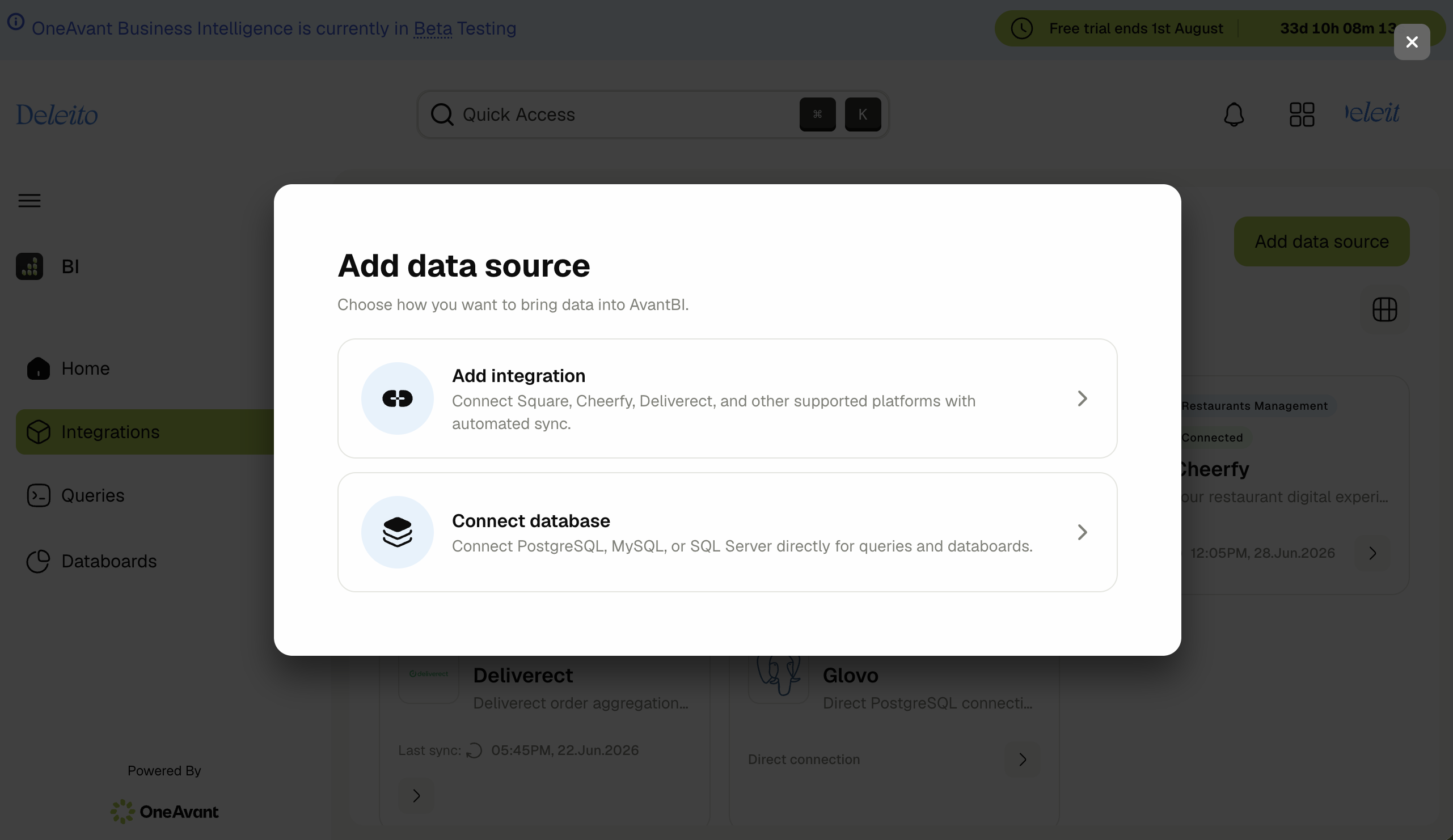 Add database connection dialog