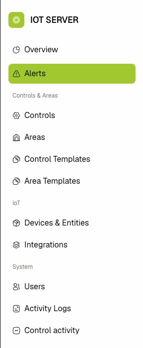 Alerts navigation