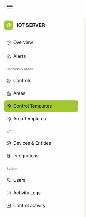 Control template navigation