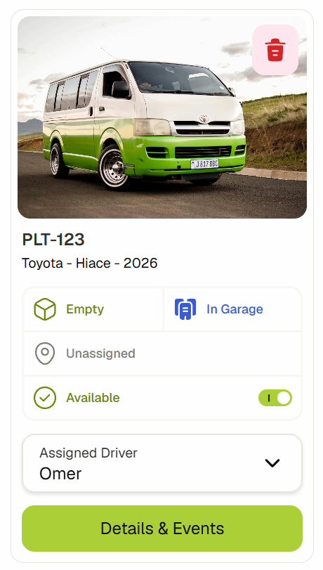 Vehicle card toggle