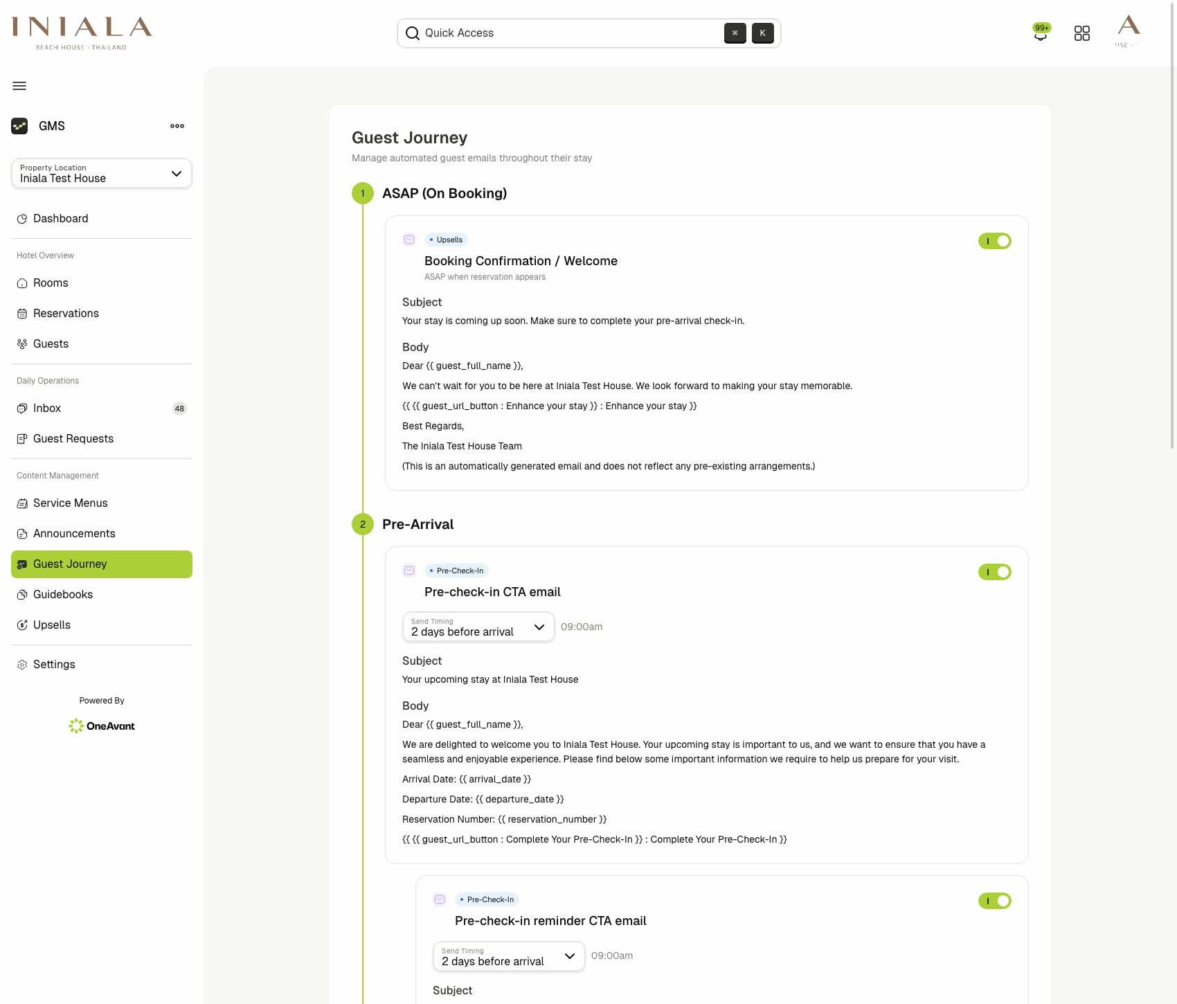 Guest Journey overview