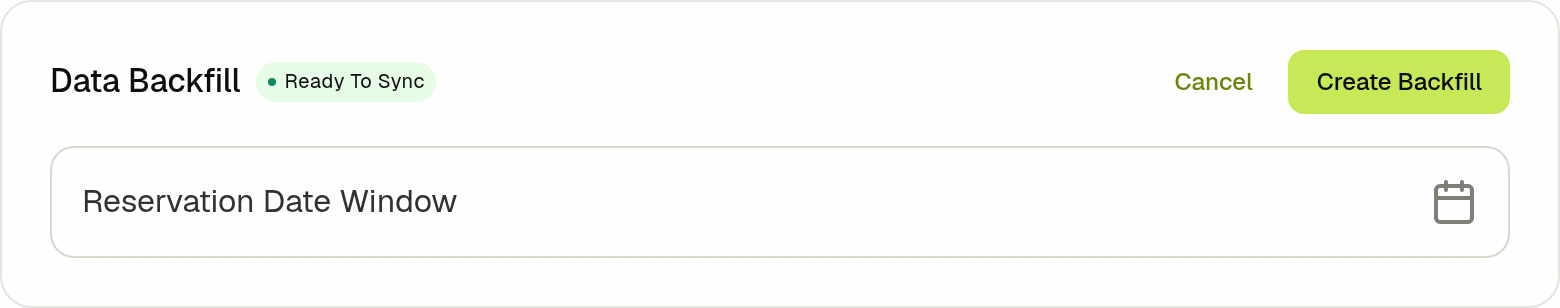 New backfill form with the Reservation Date Window field