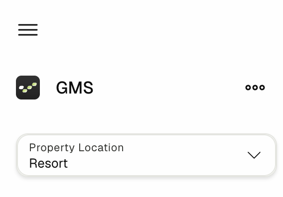 Property Location selector in the GMS sidebar