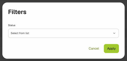 Services status filter
