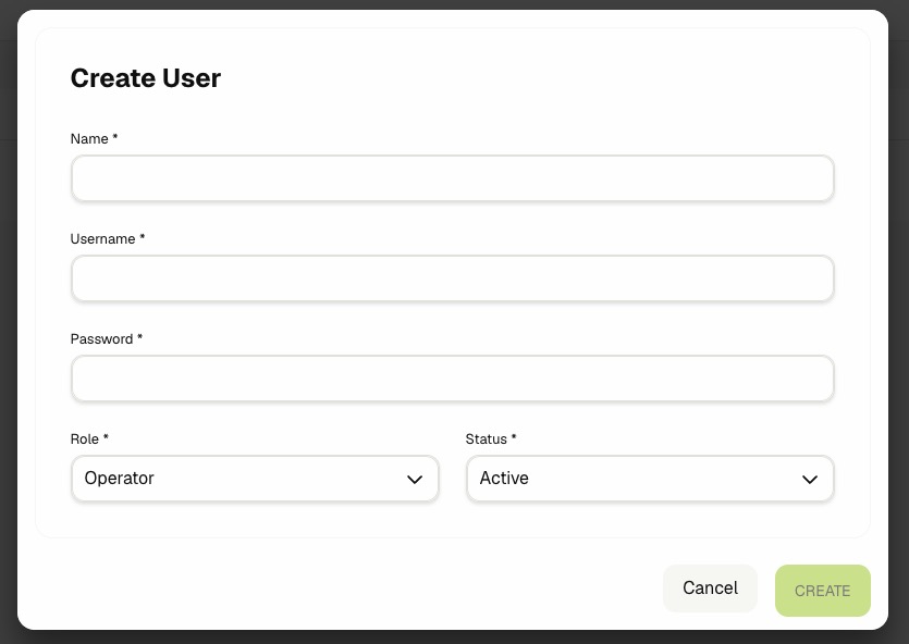 Users create form